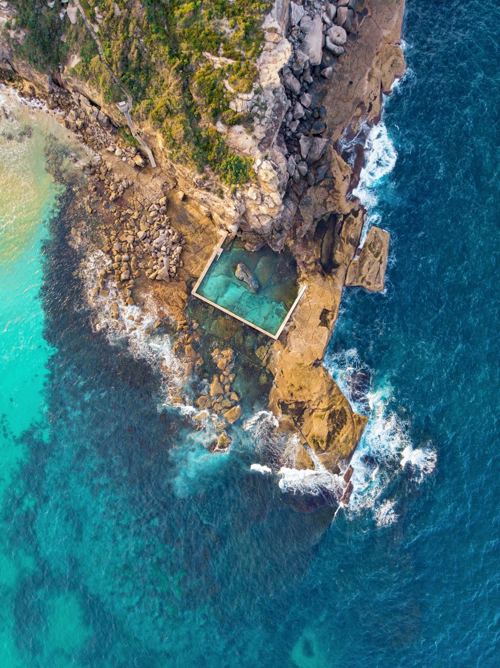 Fotografía aérea de la isla