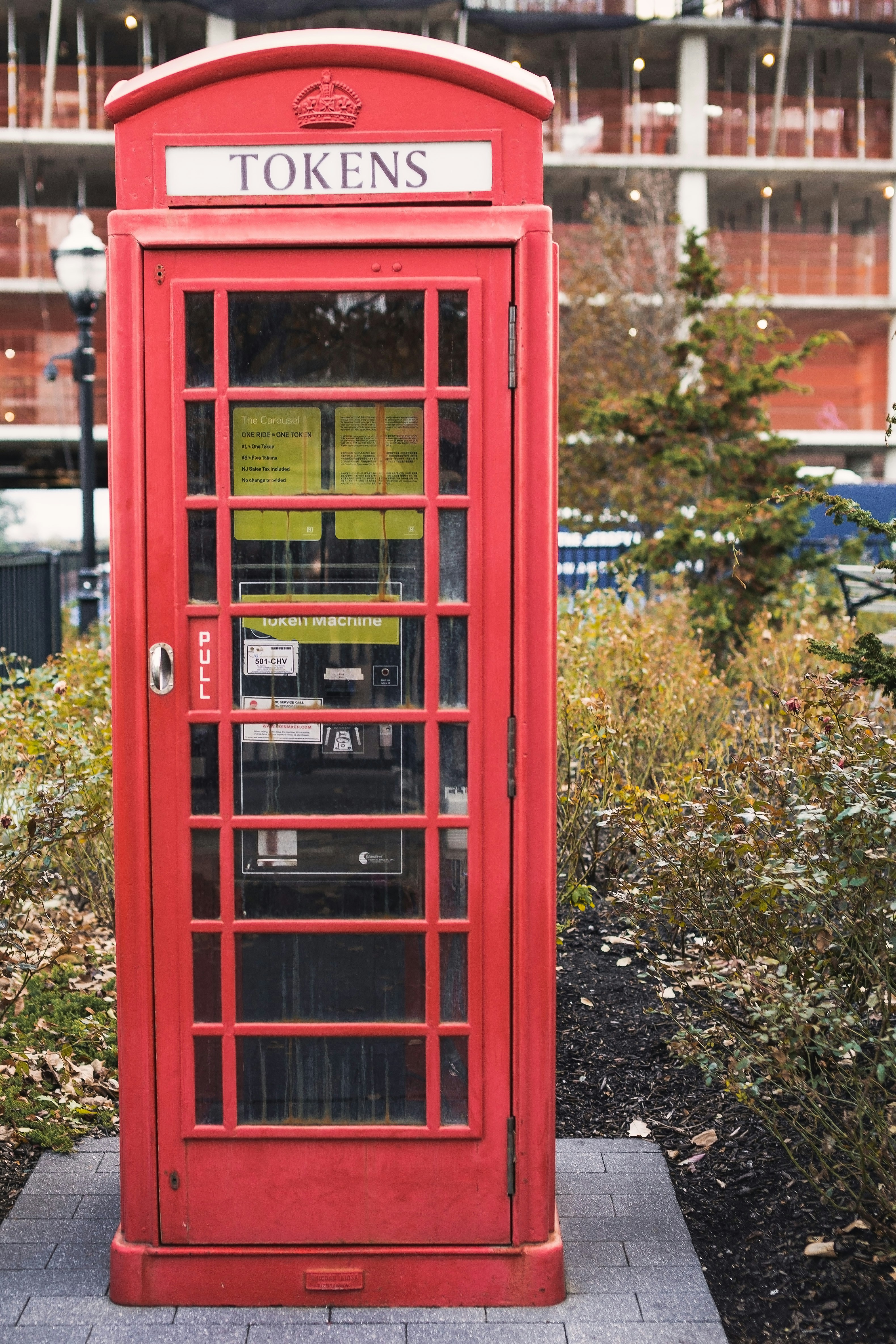 red Tokens telephone booth