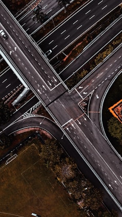 aerial view photo of gray roadway