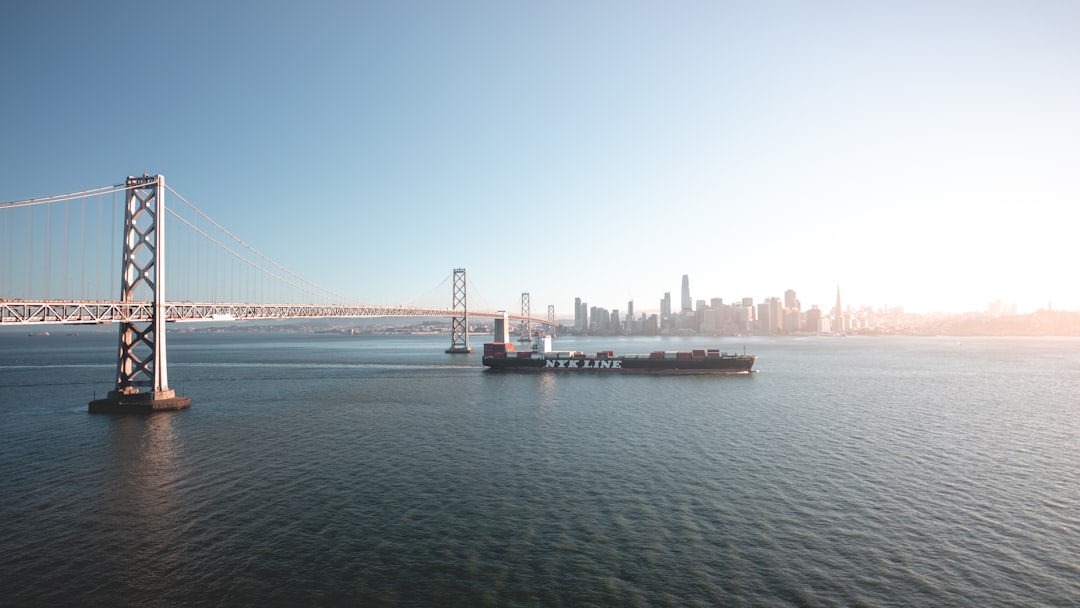 bridge during daytime, Caught this ship leaving the bay just in time.