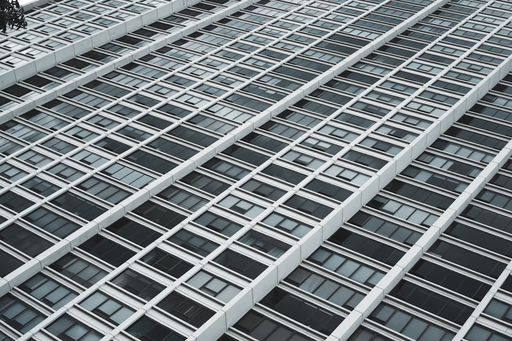 low-angle photography of white and black high rise building