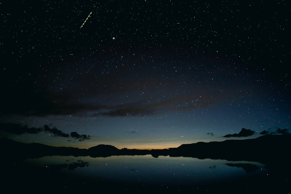 river under starry night sky