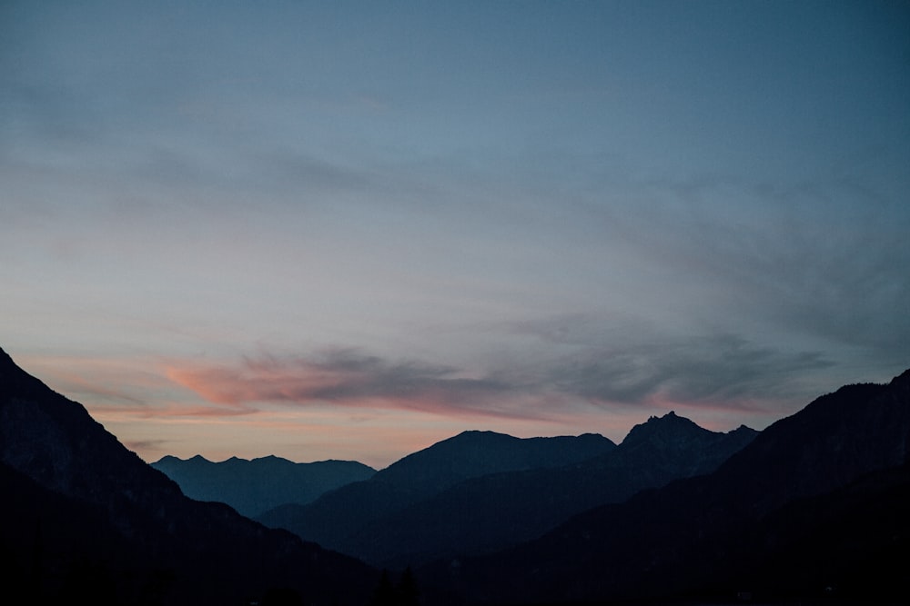 silhouette of mountain hills