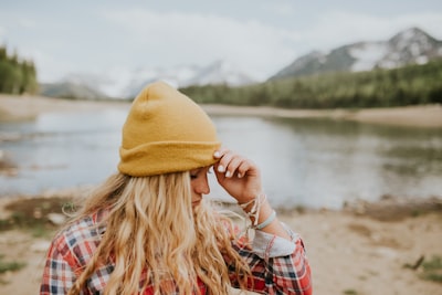 woman standing near body of water utah google meet background