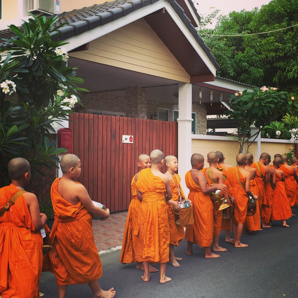 monk in line