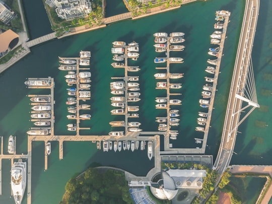 aerial photo of docked boats during daytime in Reflections At Keppel Bay Singapore