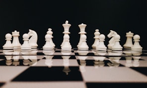 white chess game set