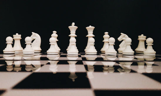 white chess game set
