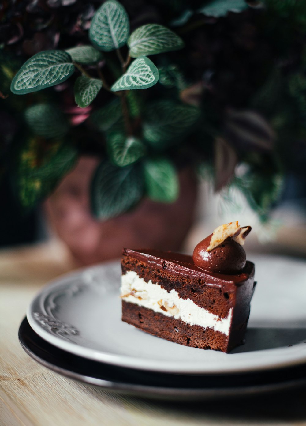 sliced cake on white ceramic plate