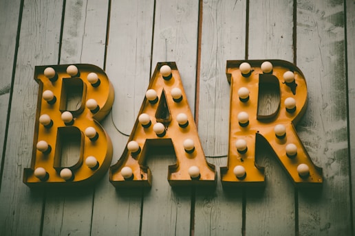 yellow Bar marque light signage