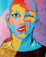 A colorful portrait that captures the essence of human emotion.