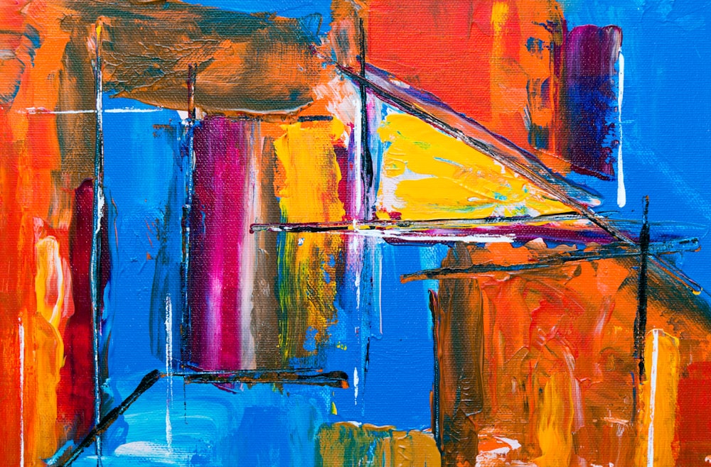 peinture abstraite multicolore