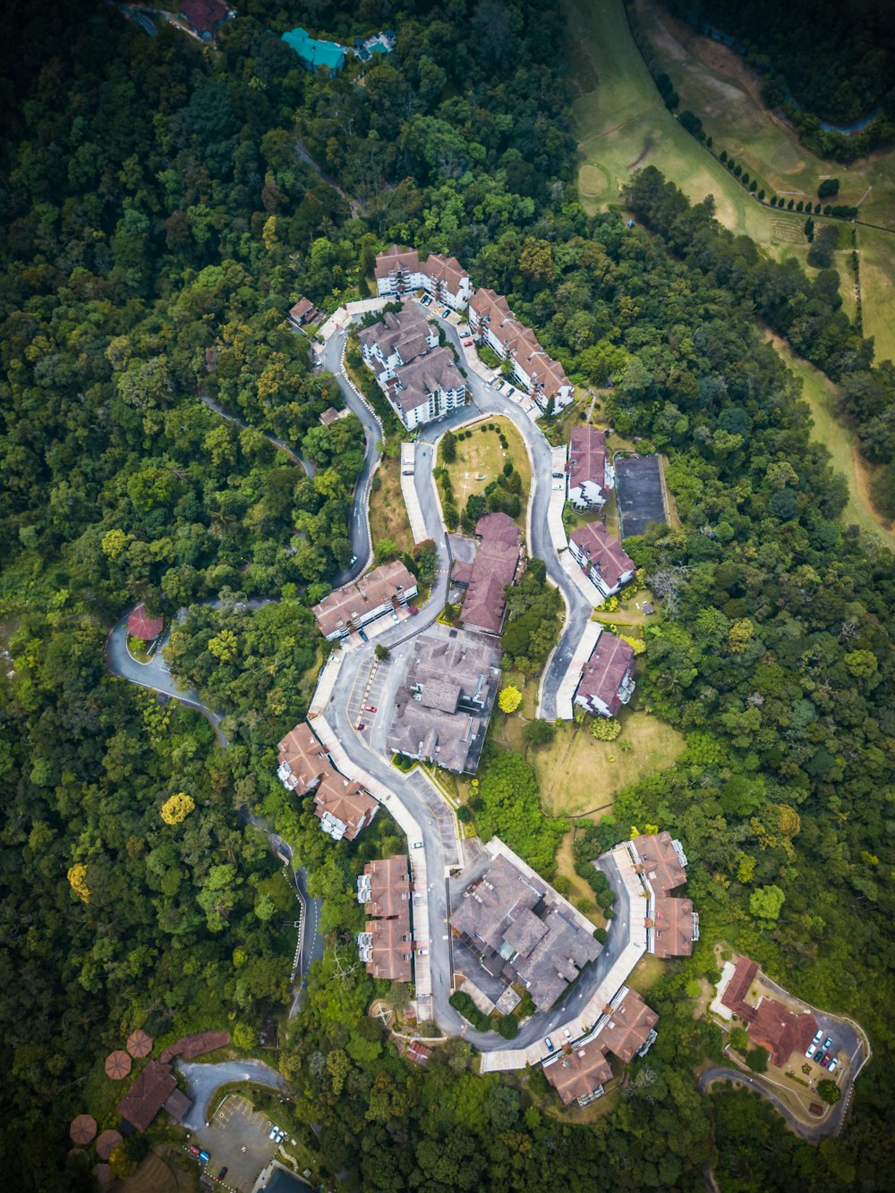 birds eye view of village