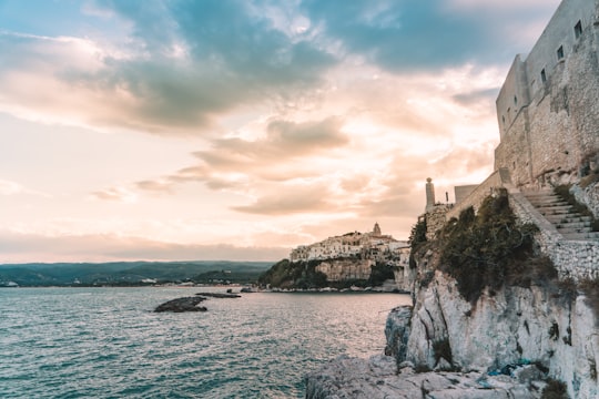 gray castle ruins beside body of water in Vieste Italy