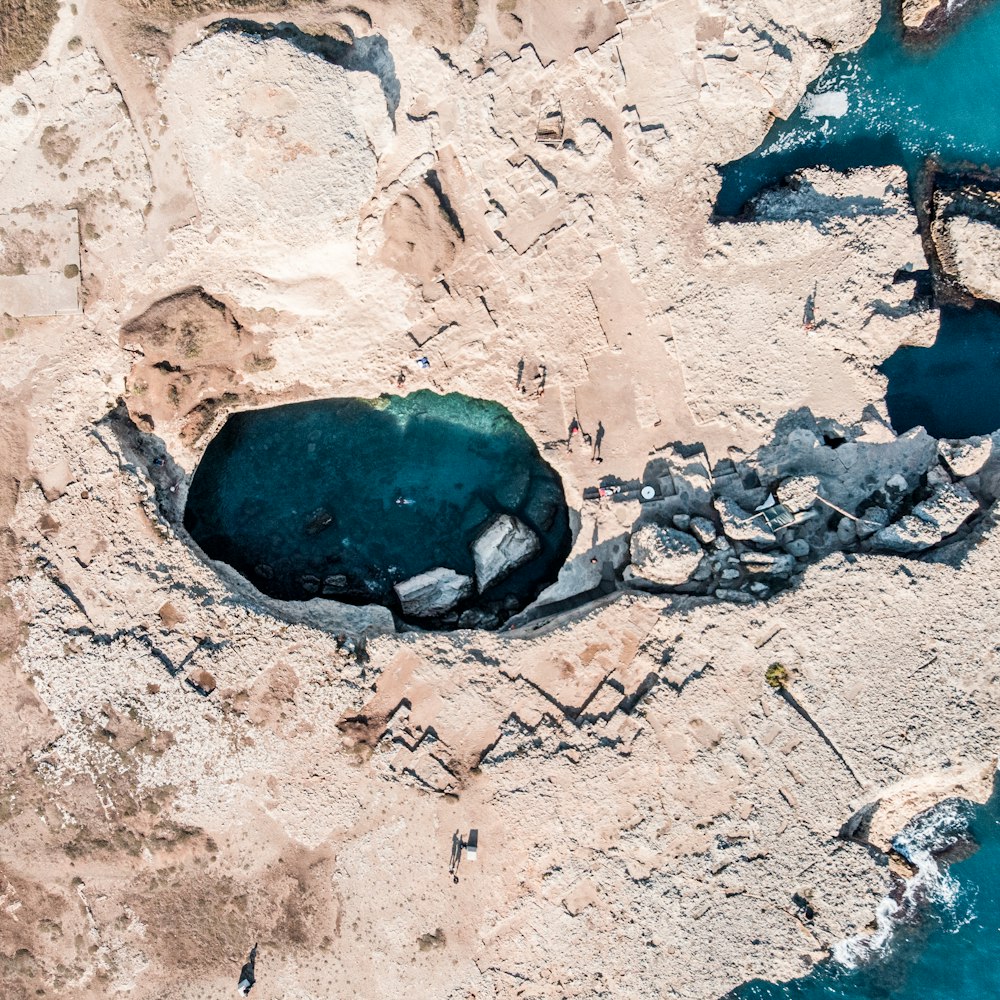 aerial view of rock formation at daytime