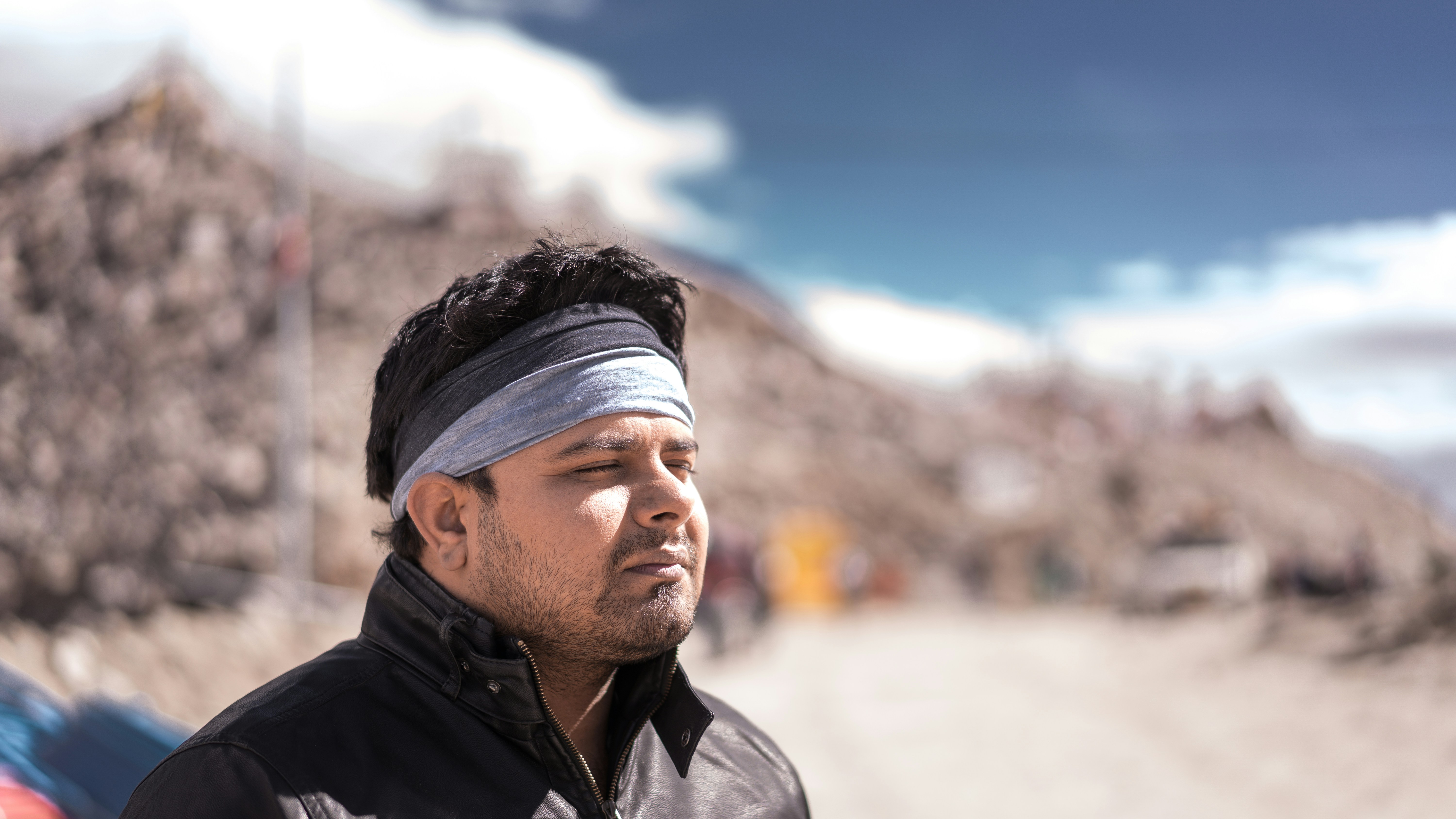 Trying to soak all the sunlight in to counter the chilly winds at 17500 feet around one of the highest motorable pass in world - Khardung La.