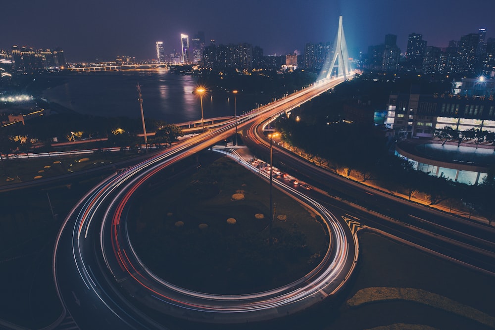 aerial photography of road