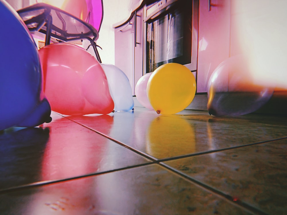 assorted-color balloons