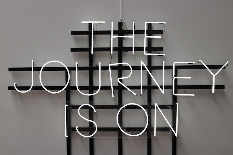 The Journey is On LED signage. customer journey. marketing journey. social media growth