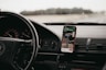 smartphone turned-on in vehicle mount inside vehicle