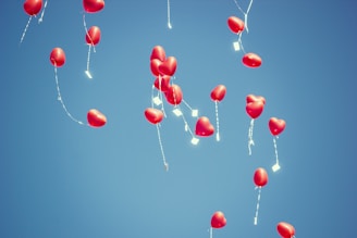 red heart balloon lot
