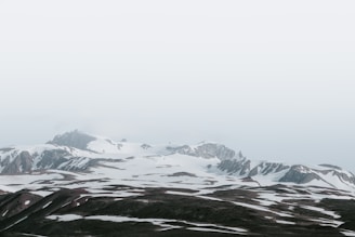 mountain coated with snow
