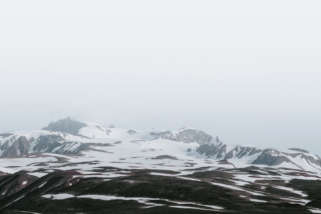 mountain coated with snow, Arctic mountain ridge