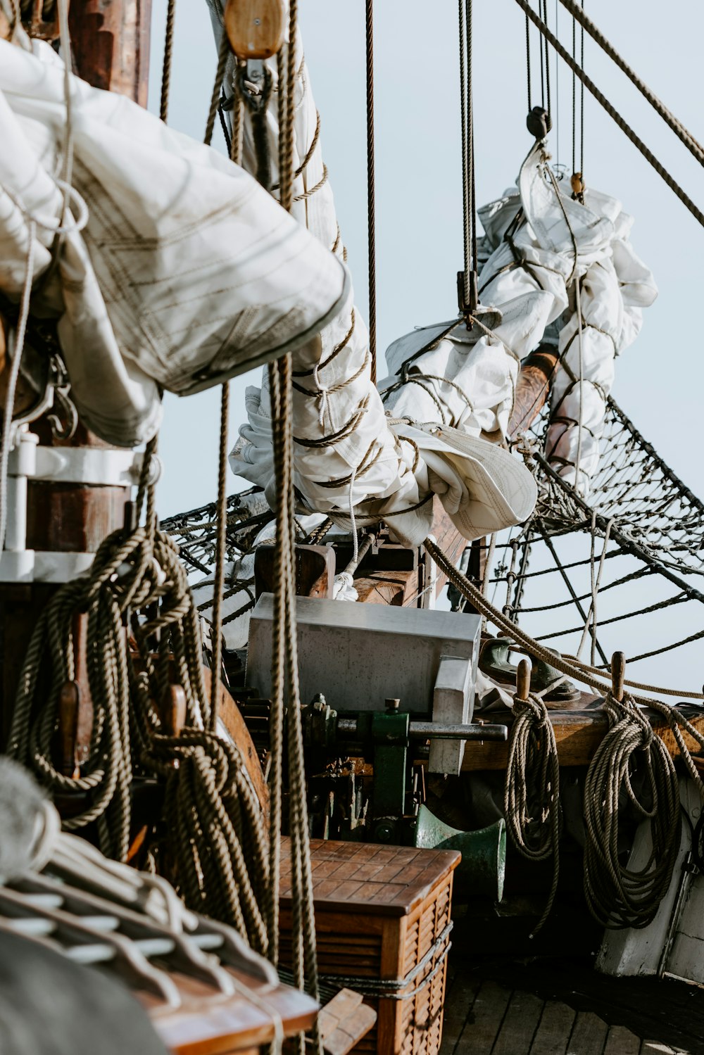 folded ship sail