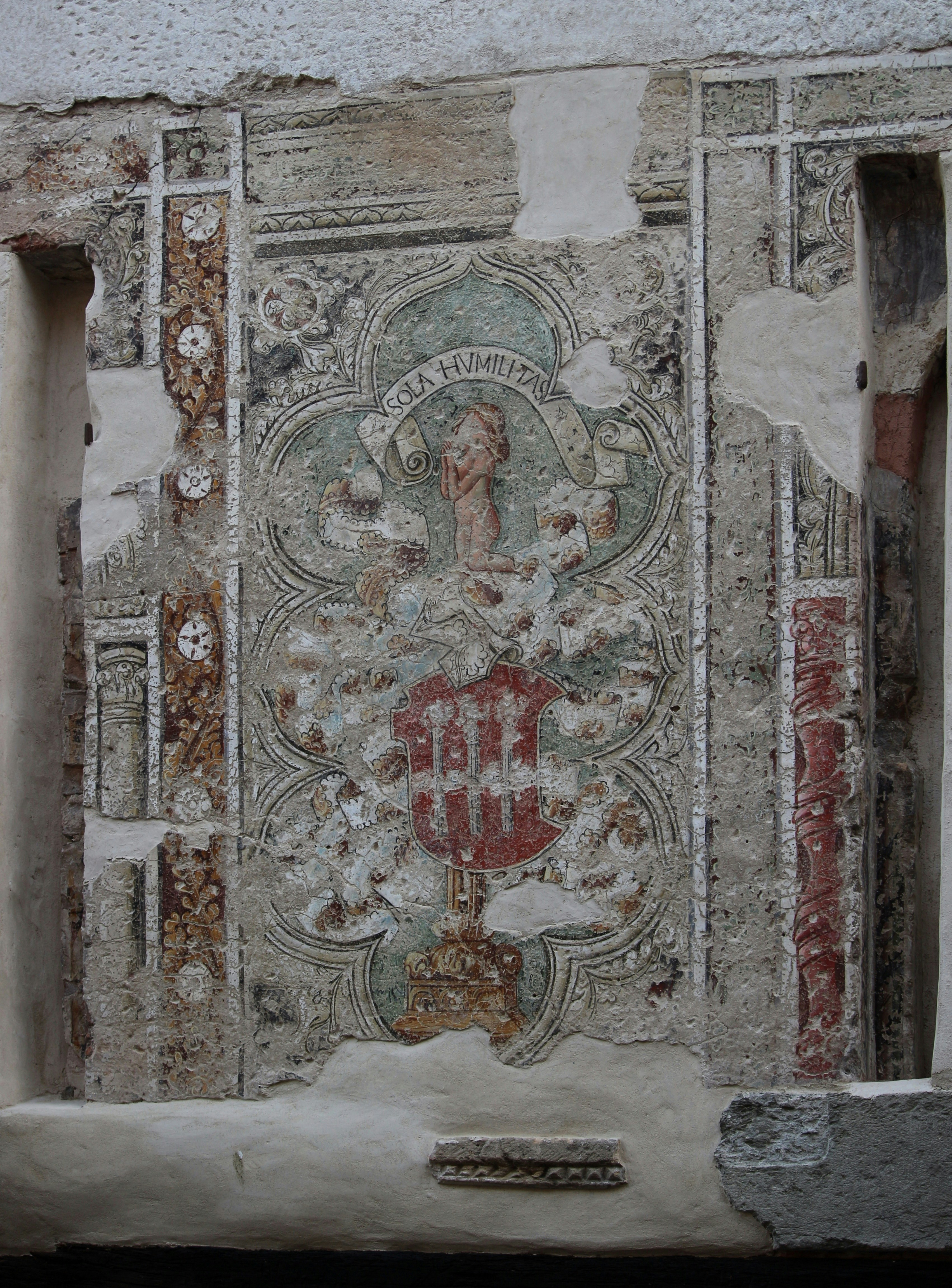 Detail of an ancient fresco in Asolo