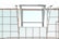 A metal structure with a pattern of crisscrossed diamond shapes creates a grid-like appearance. The open frame allows light to pass through, casting shadows and reflections. The metal appears to have a slight rust on the edges, giving an industrial feel.