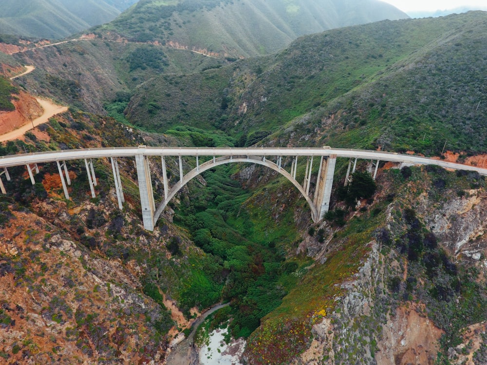 aerial photo of gray bridge atdaytime