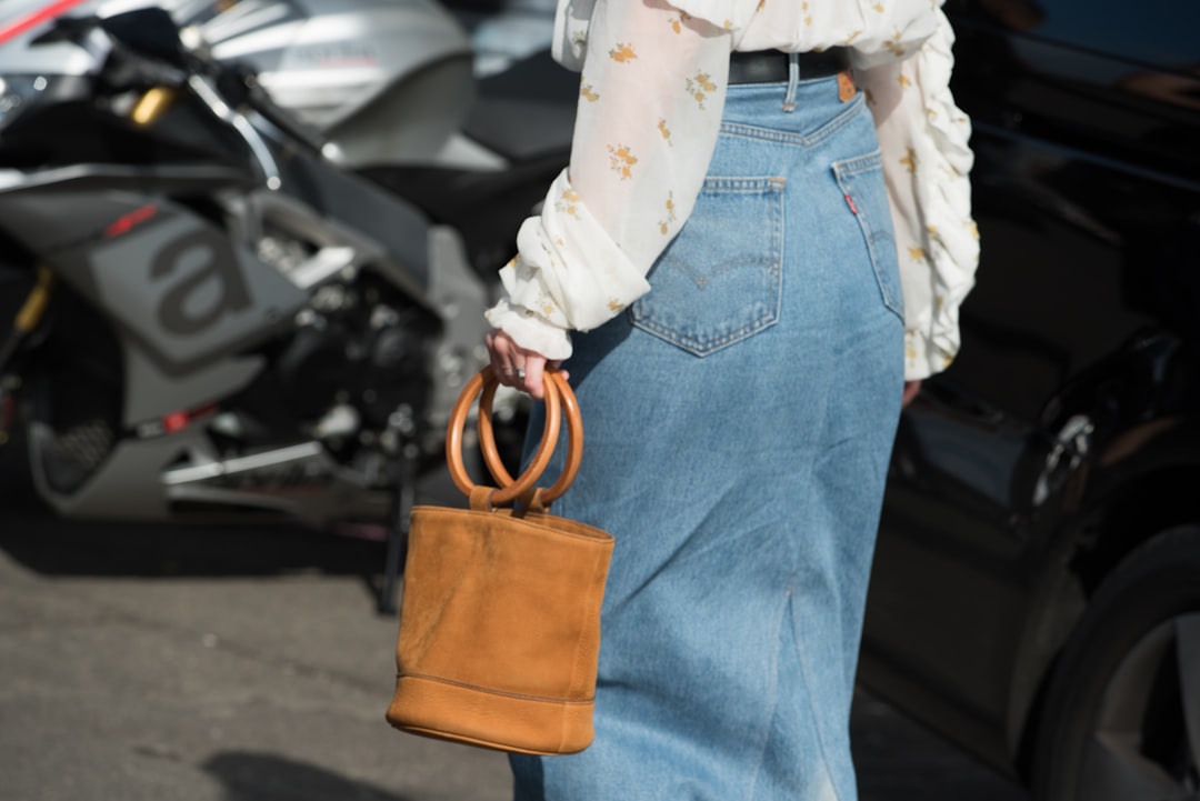 women's blue denim skirt