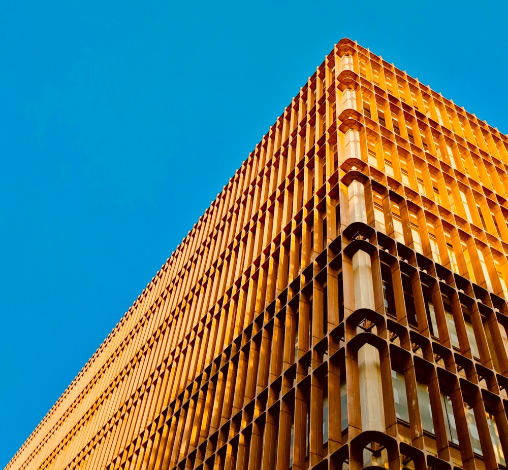 low-angle photography of concrete building