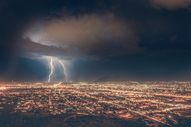 A storm causing a power outage.