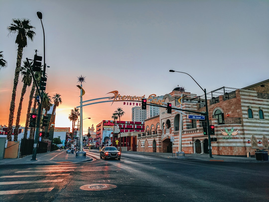 gray car on street \, Fremont Experience at Old Vegas