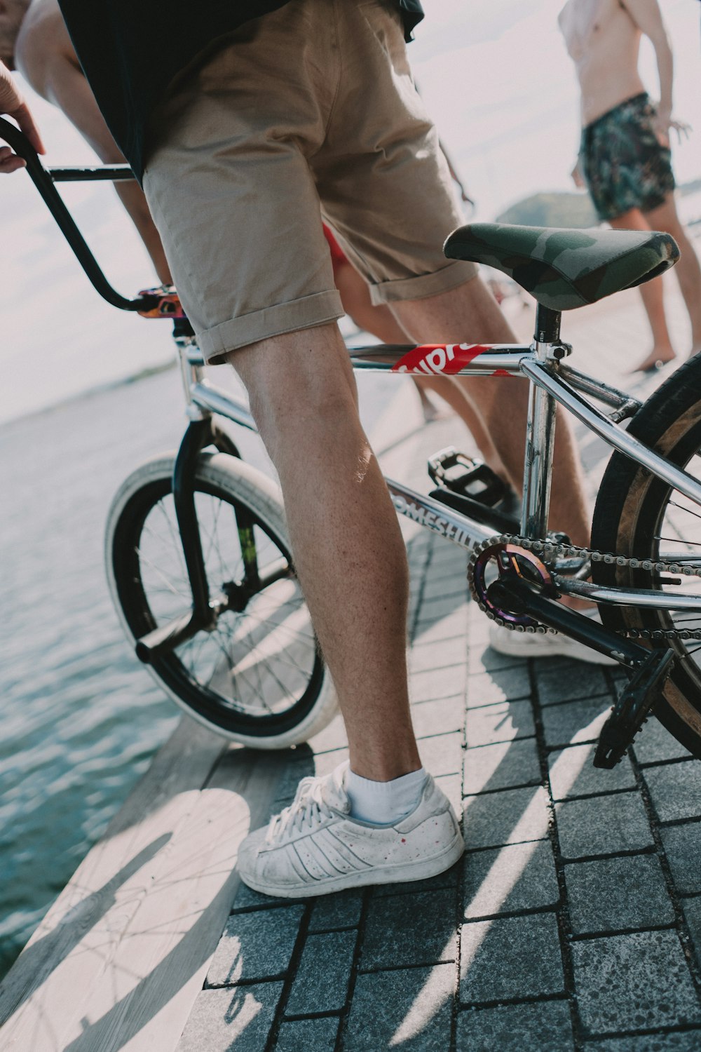 person ridding BMX bike