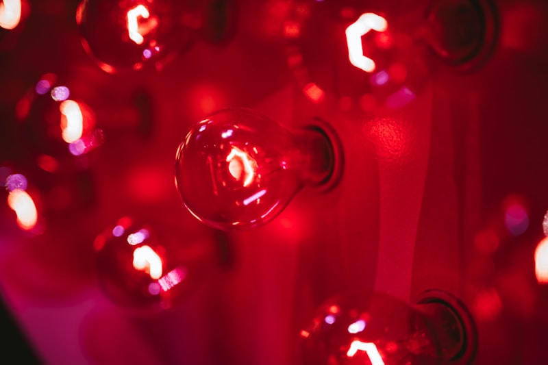 Red light therapy device in use