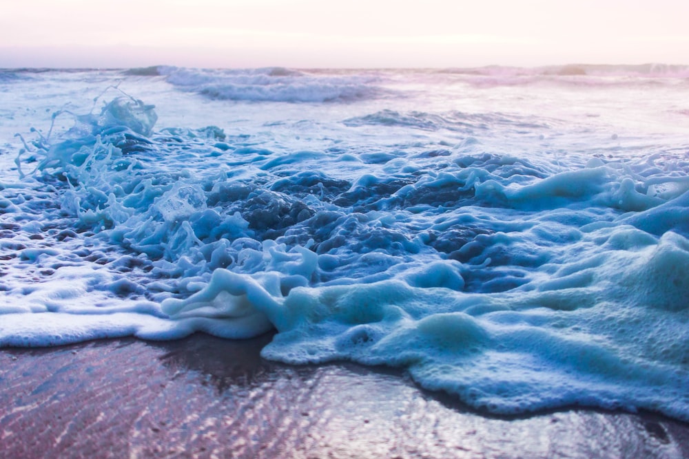 sea waves plashing on seashore