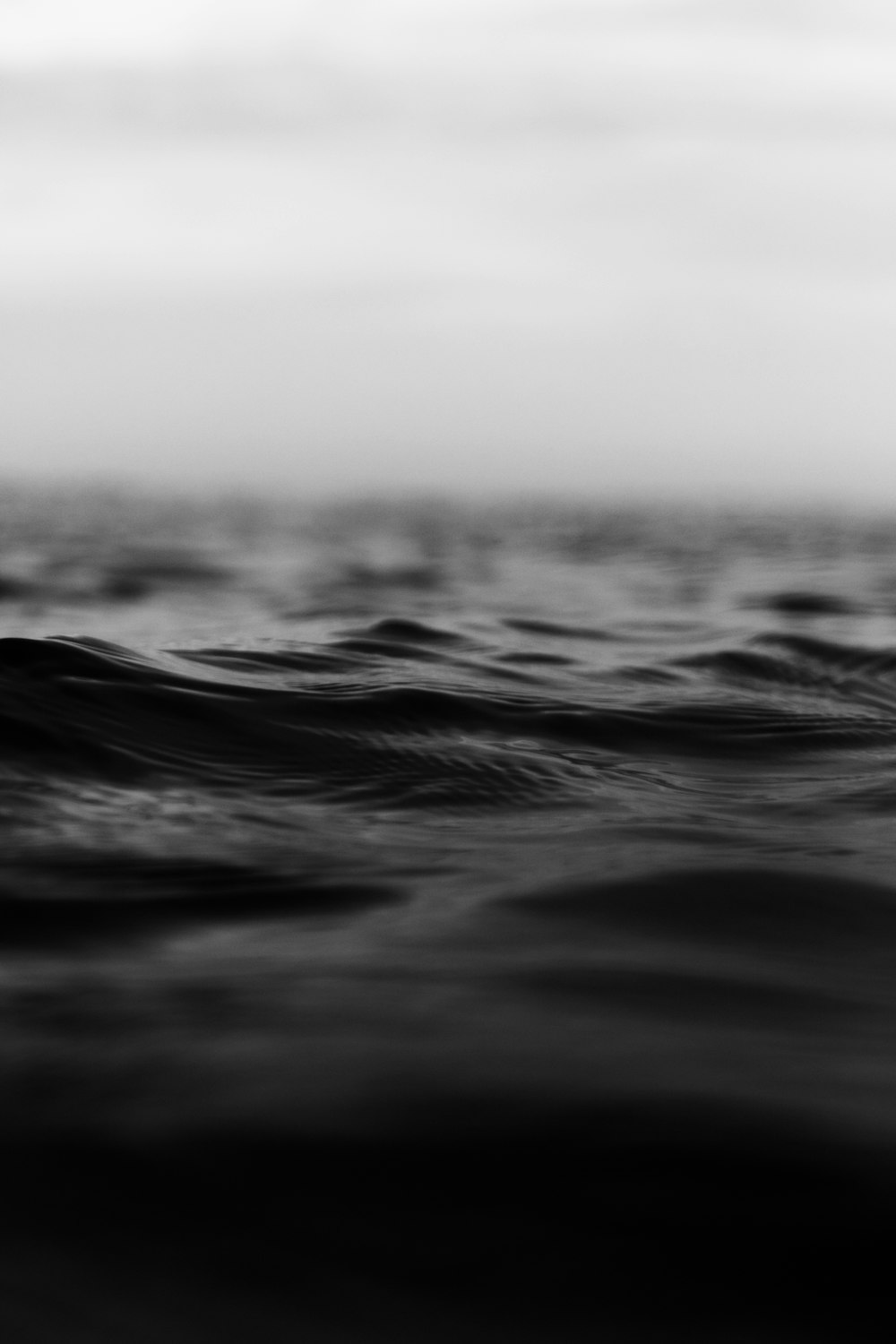 grayscale photo of water