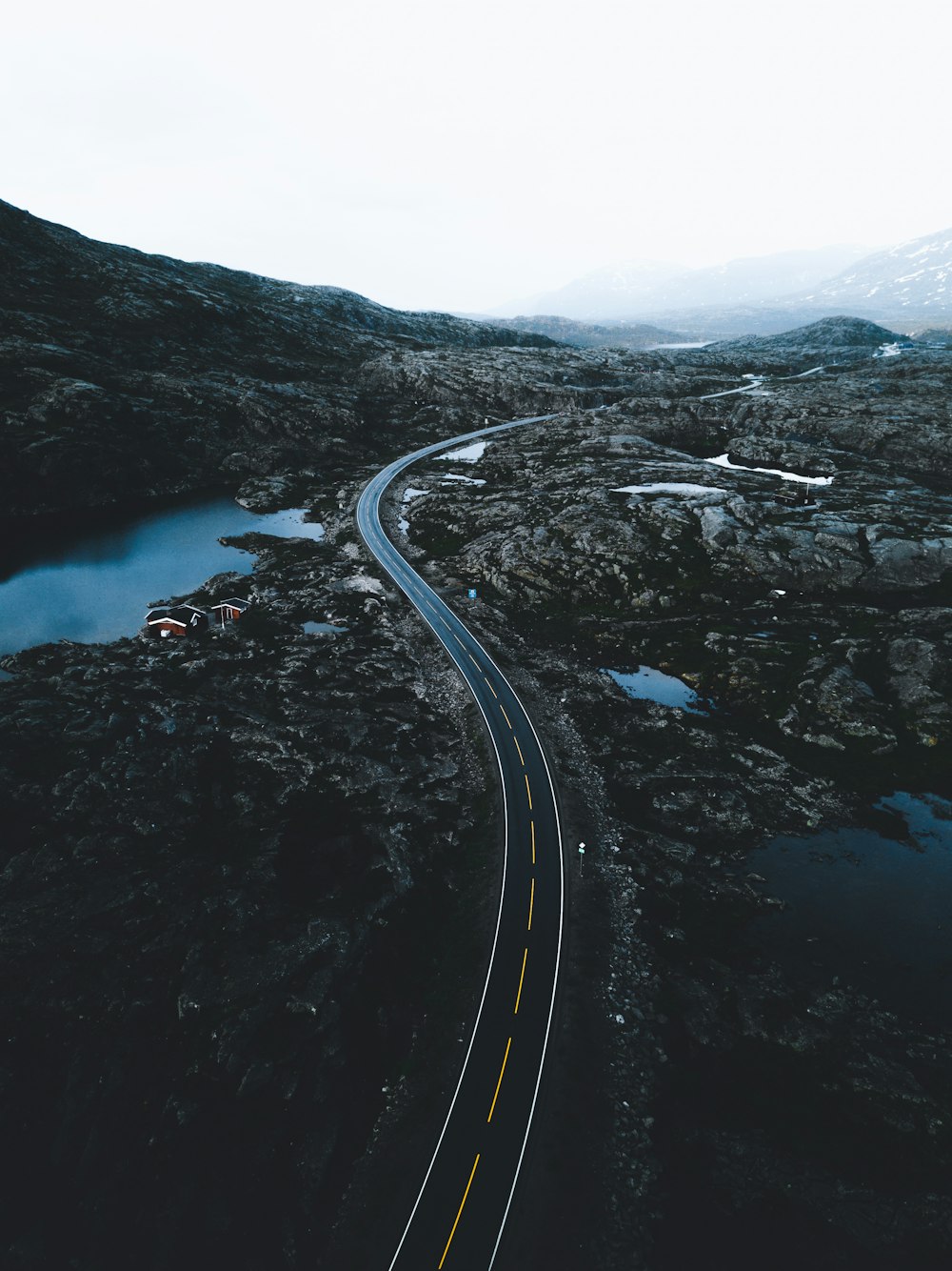 aerial photography of road