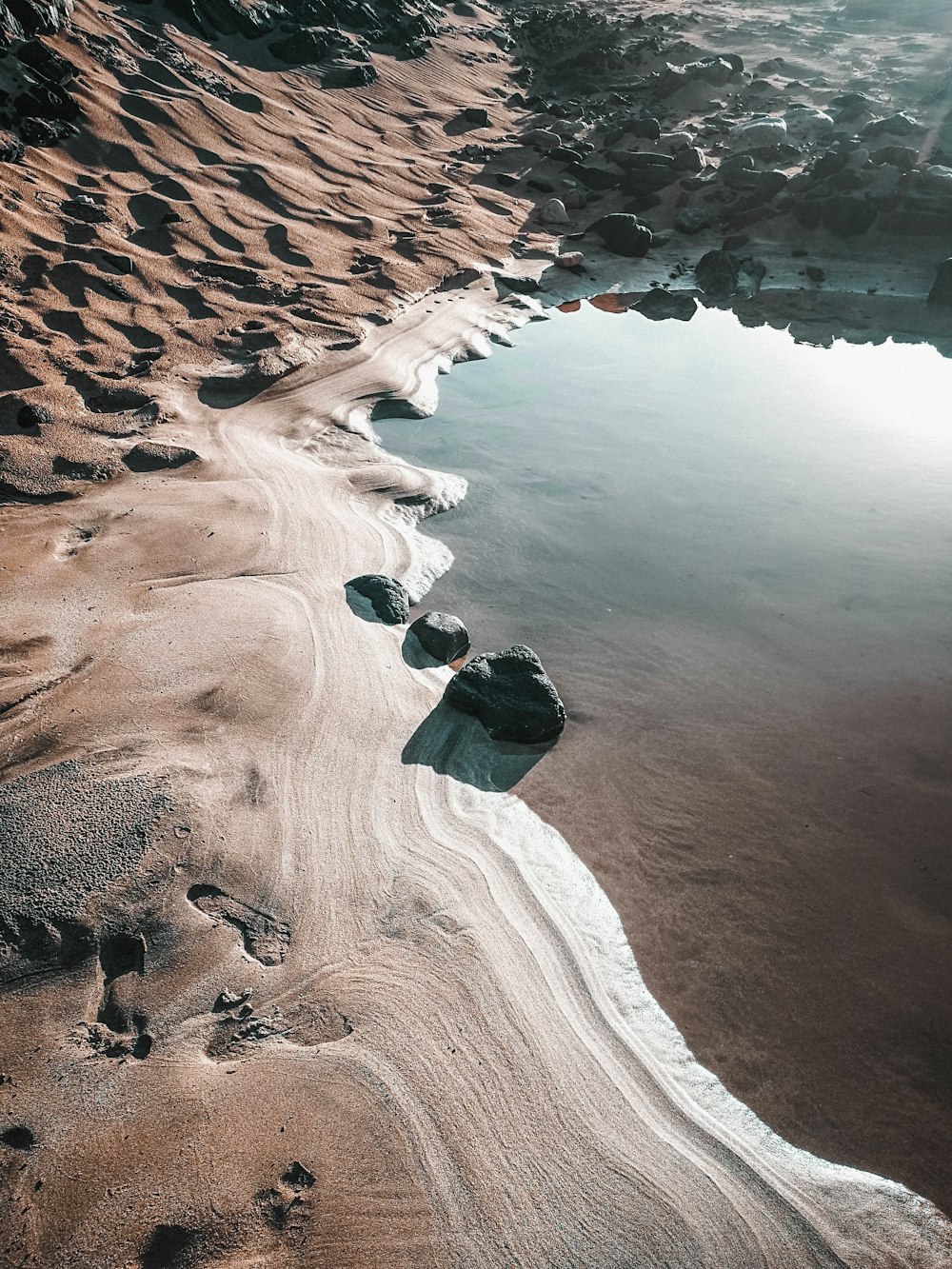 aerial photo of body of water