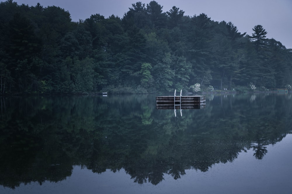 wooden dock on body of water