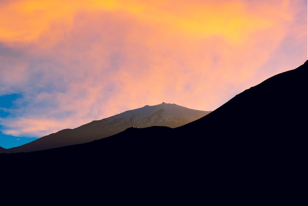 silhouette of mountain hills