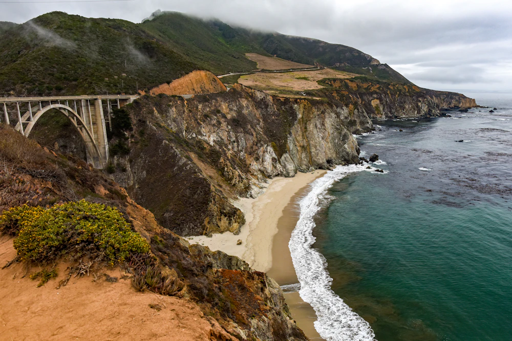 Private transportation along the Big Sur coastline near Bixby Bridge, California