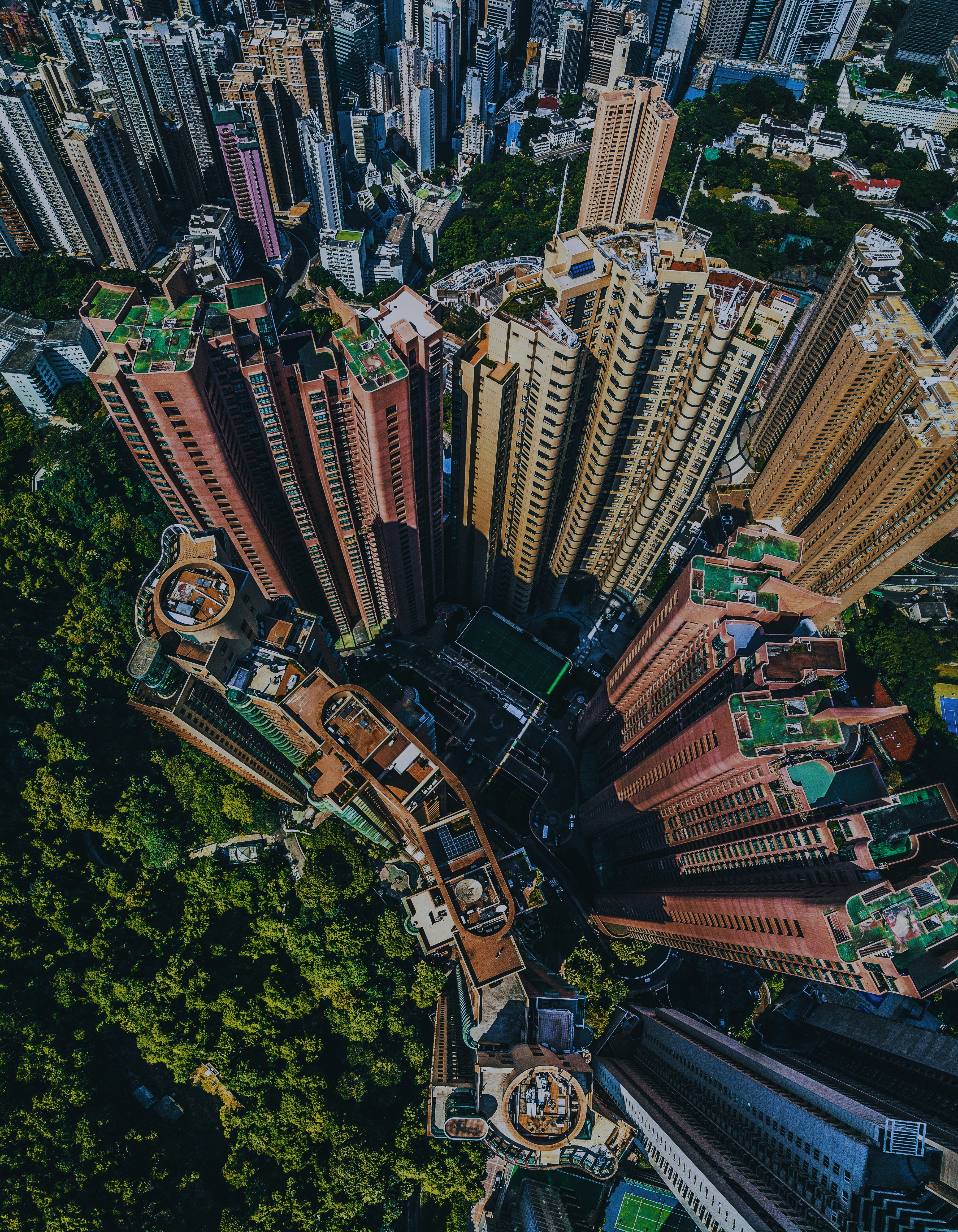 city buildings on top view