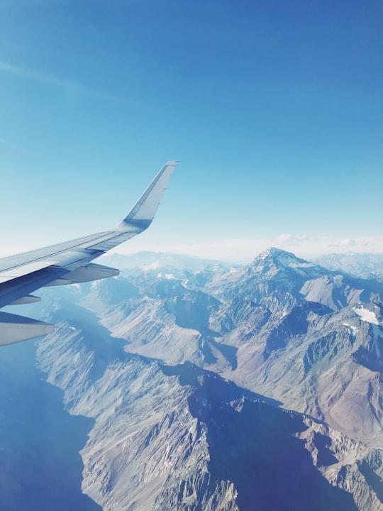 aerial view of mountains during daytime in Los Andes Chile