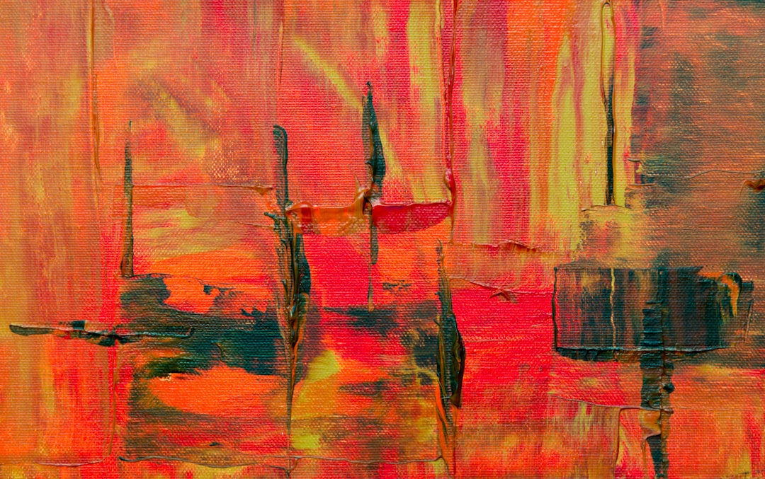 red and yellow abstract painting