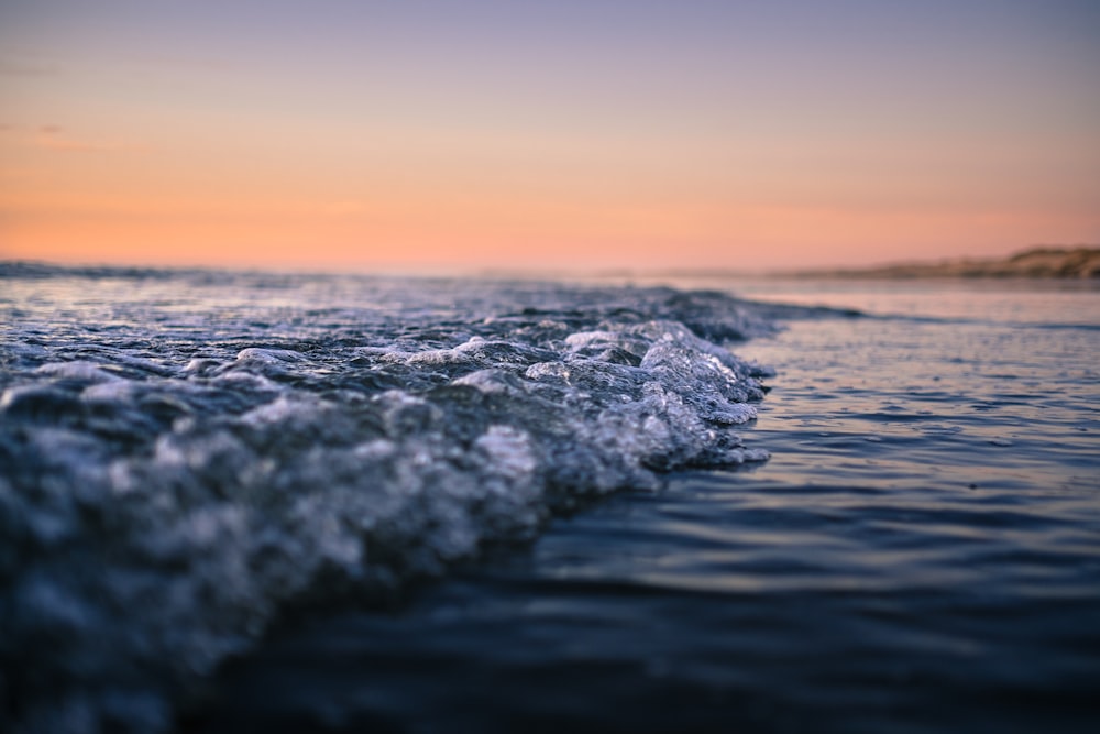 selective focus photography of body of water