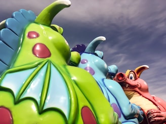 A colorful illustration of a child riding a friendly dragon through a sparkling forest.