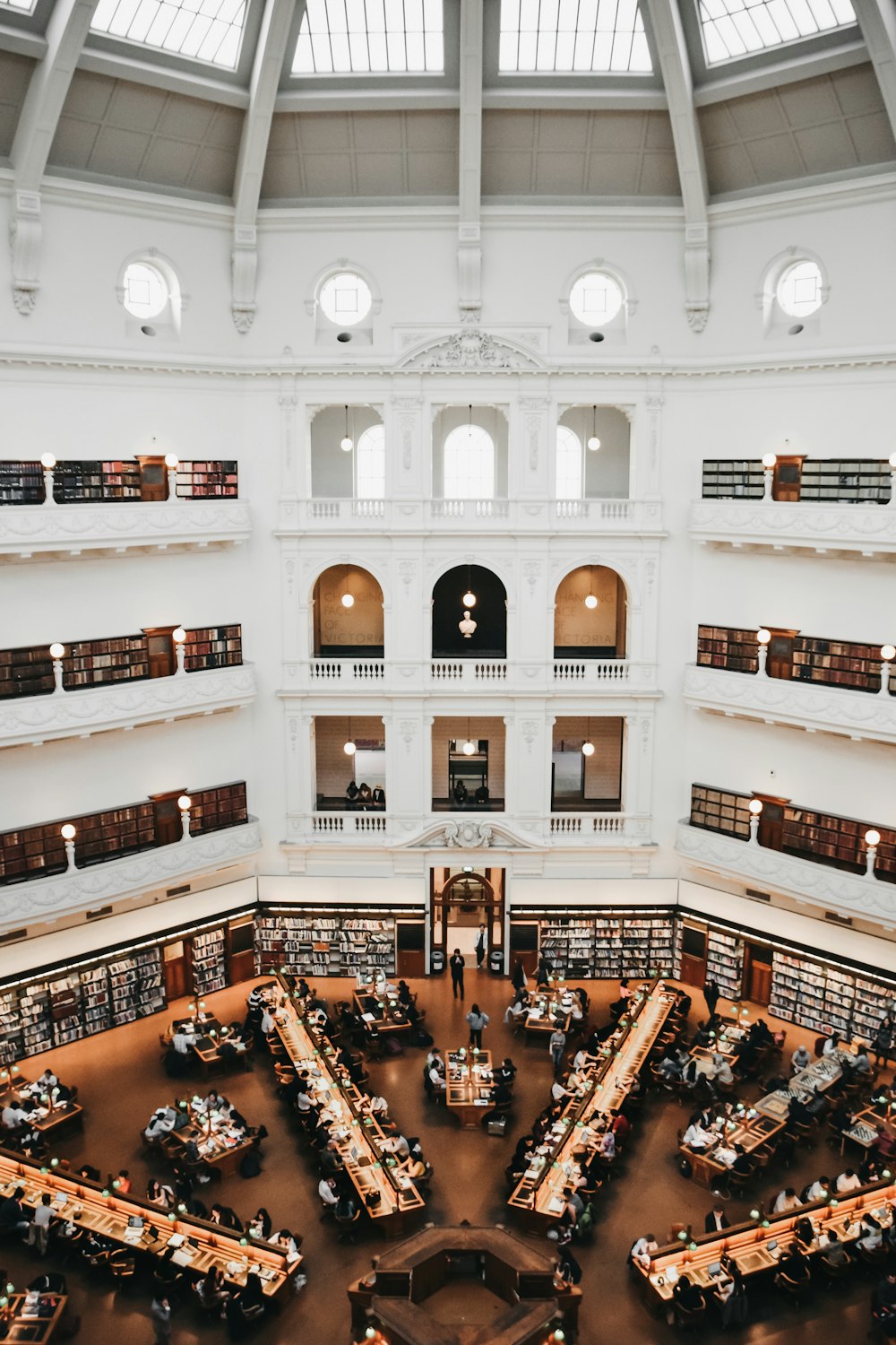 people inside library